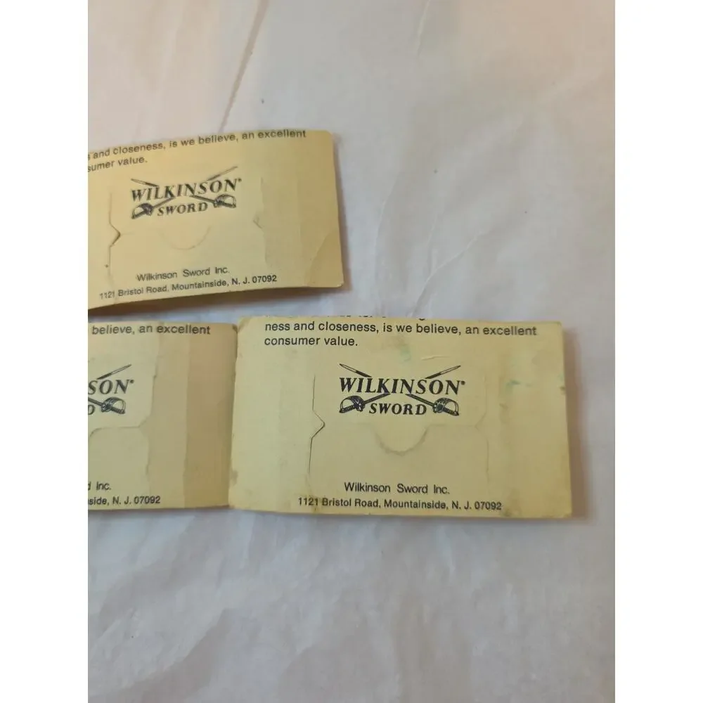 Wilkinson Sword Razor Blades Stainless Steel, Made in England, Vintage 3pks